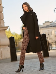 Friends Like These Black Funnel Wrap Coat - Image 5 of 5