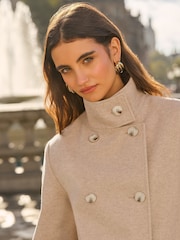 Friends Like These Cream Short Funnel Neck Coat - Image 3 of 4
