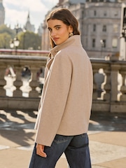 Friends Like These Cream Short Funnel Neck Coat - Image 4 of 4
