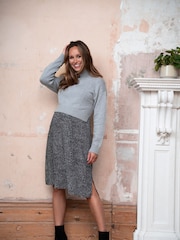Seraphine Maternity Grey Knit Jumper With Woven Dress - Image 2 of 5