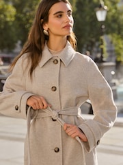 Friends Like These Cream Collared Midaxi Car Coat - Image 3 of 5