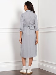 Seraphine Maternity Blue Stripe Shirt Dress - Image 2 of 7