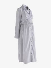 Seraphine Maternity Blue Stripe Shirt Dress - Image 7 of 7