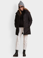 Seraphine Maternity Short Chevron Puffer Black Coat - Image 7 of 14