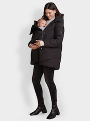 Seraphine Maternity Short Chevron Puffer Black Coat - Image 9 of 14