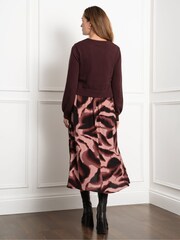Seraphine Maternity Knit Brown Jumper with Woven Skirt - Image 2 of 4
