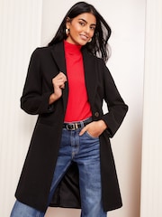 Friends Like These Black Twill Tailored Single Button Coat - Image 1 of 4