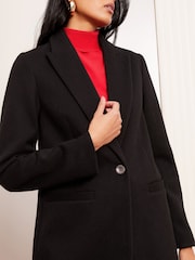 Friends Like These Black Twill Tailored Single Button Coat - Image 2 of 4