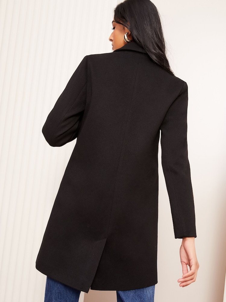 Friends Like These Black Twill Tailored Single Button Coat - Image 4 of 4