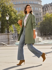 Friends Like These Green Twill Tailored Single Button Coat - Image 1 of 4