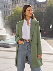 Friends Like These Green Twill Tailored Single Button Coat - Image 2 of 4