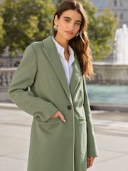 Friends Like These Green Twill Tailored Single Button Coat - Image 3 of 4