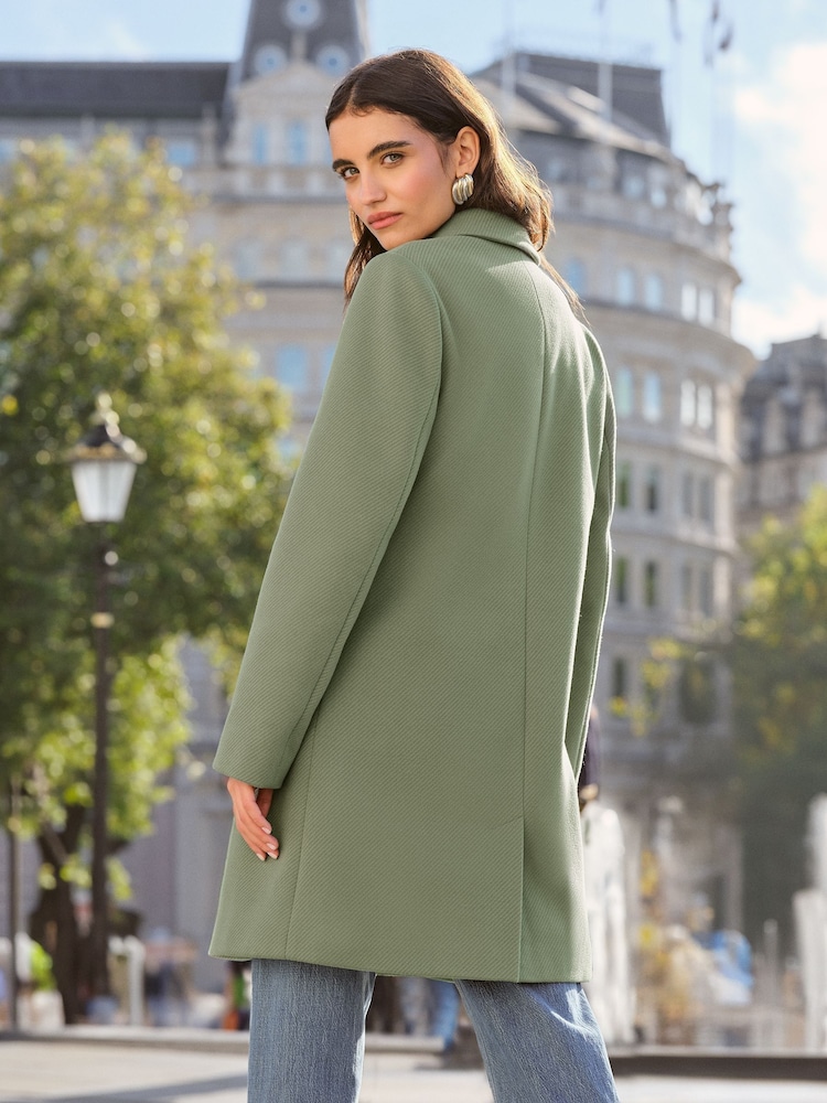 Friends Like These Green Twill Tailored Single Button Coat - Image 4 of 4