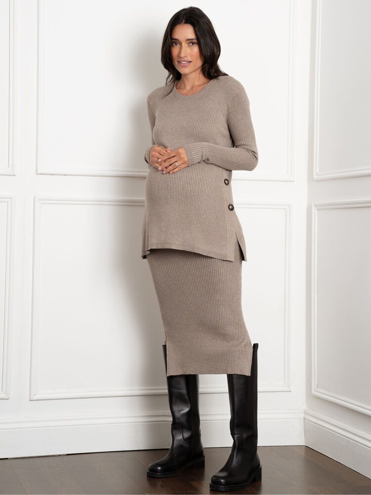 Seraphine Maternity Cream Knit Co-ord Jumpers - Image 1 of 5 Seraphine Maternity Cream Knit Co-ord Jumpers - Image 1 of 5