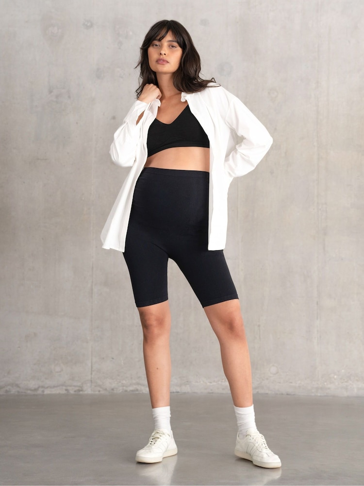 Seraphine Maternity Overbump Cycling Black Shorts - Image 5 of 5