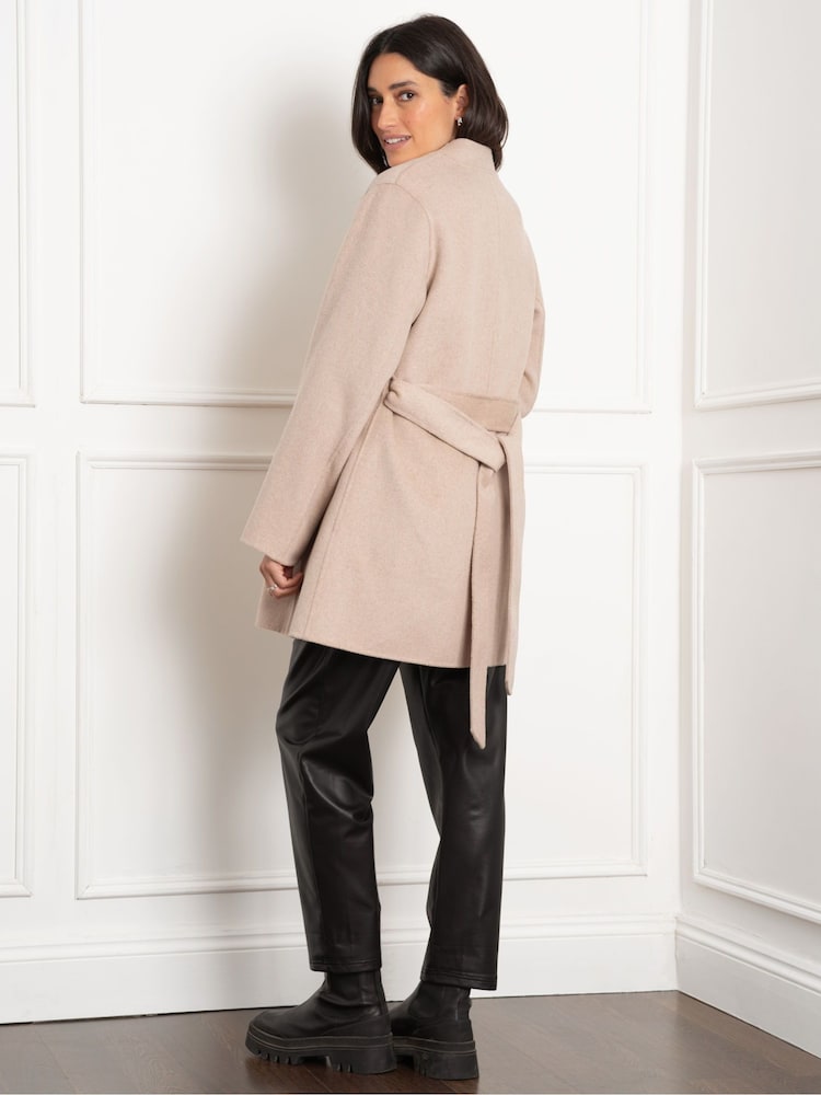 Seraphine Maternity Cream Short Double Faced Wool Coat - Image 2 of 4