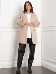 Seraphine Maternity Cream Short Double Faced Wool Coat - Image 3 of 4