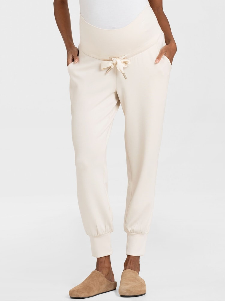 Seraphine Maternity Cream Overbump Joggers - Image 1 of 6