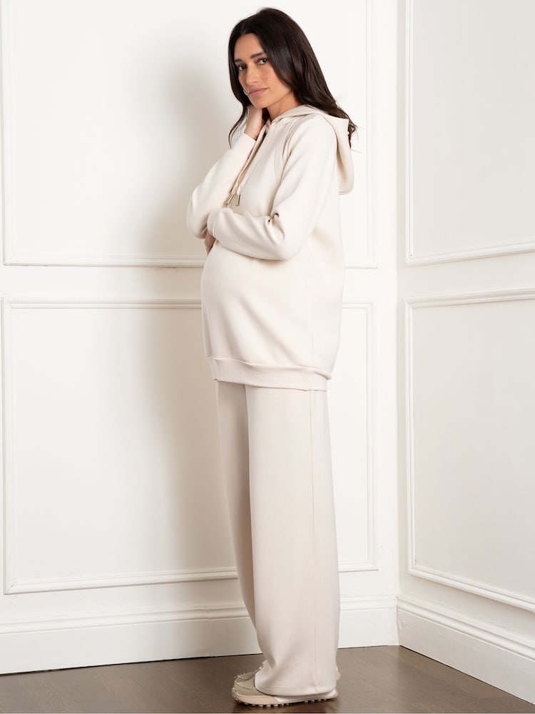 Seraphine Maternity Cream Soft Hoodie with Nursing Zips - Image 4 of 4