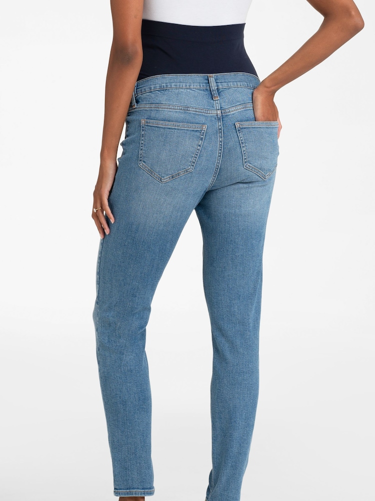 Seraphine Blue Skinny Overbump Maternity Jeans - Image 2 of 10