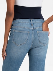 Seraphine Blue Skinny Overbump Maternity Jeans - Image 4 of 10