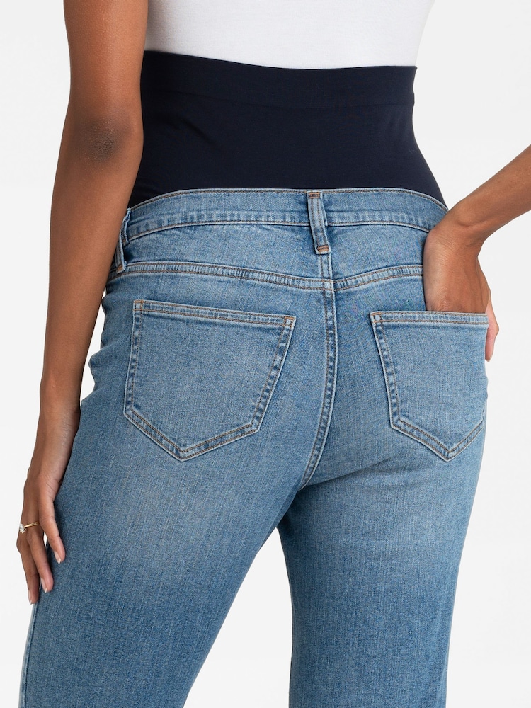 Seraphine Blue Skinny Overbump Maternity Jeans - Image 4 of 10