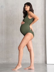 Seraphine Green Textured Maternity Swimsuit - Image 2 of 3