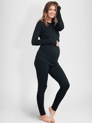 Seraphine Maternity Thermal Black Leggings - Image 2 of 5
