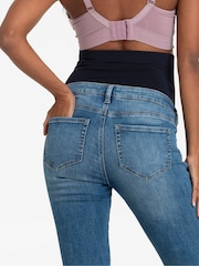 Seraphine Blue Maternity Flared Overbump Jeans - Image 3 of 3
