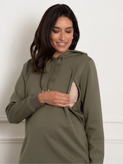 Seraphine Maternity Green Soft Hoodie with Nursing Zips - Image 5 of 6