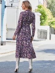 Sosandar White Animal Print Belted Shirt Dress - Image 3 of 5