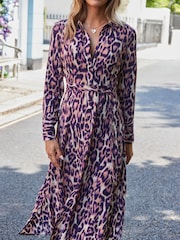 Sosandar White Animal Print Belted Shirt Dress - Image 5 of 5