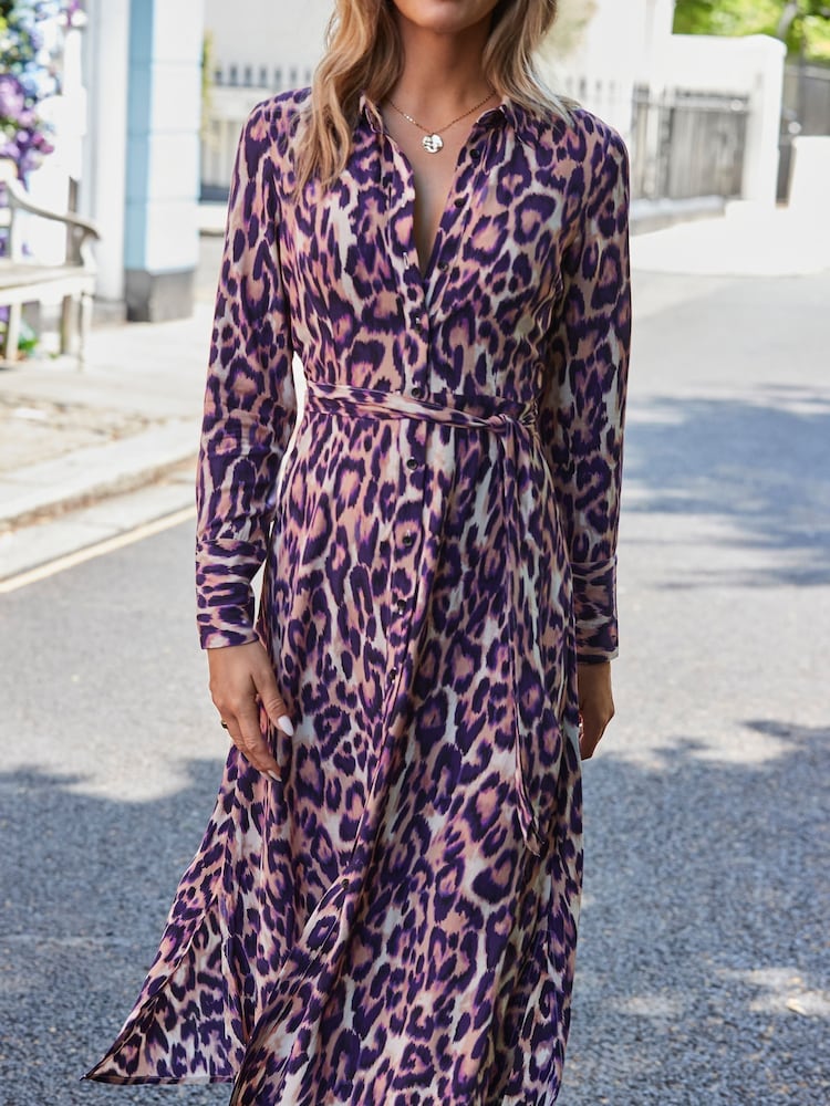 Sosandar White Animal Print Belted Shirt Dress - Image 5 of 5