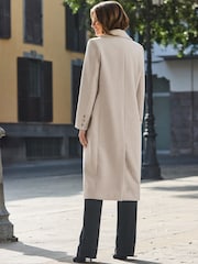 Sosandar Natural Fitted Longline Coat - Image 4 of 5
