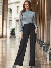 Sosandar Grey Marl Draped Detail Top - Image 2 of 5
