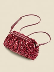 Sosandar Red Sequin Clutch Bag - Image 3 of 4