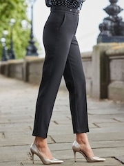 Sosandar Black Belted Tapered Trousers - Image 2 of 5