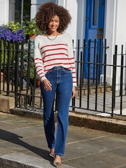 Sosandar Red Stripe Bow Back Detail Jumper - Image 4 of 4