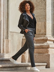 Sosandar Grey Stripe Detail Tapered Trousers - Image 1 of 5