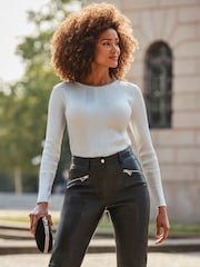Sosandar Metallic Stripe Rib Knit Jumper - Image 4 of 5