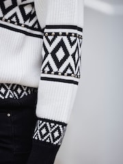Sosandar White Detailed Roll Neck Jumper - Image 5 of 5
