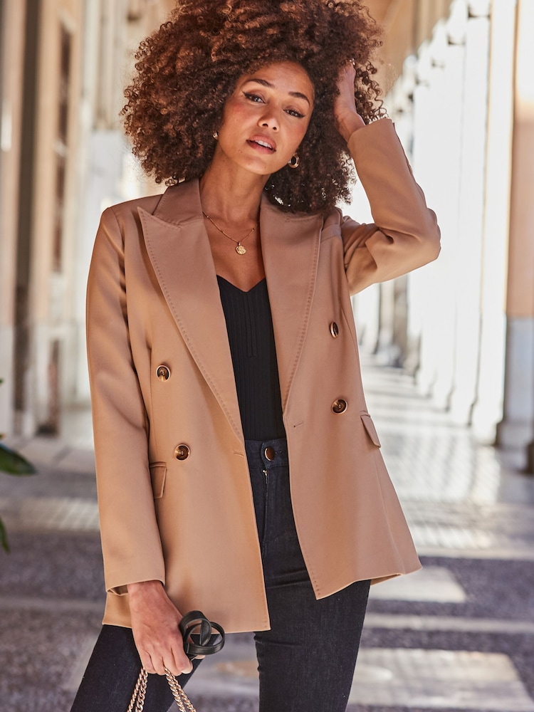 Sosandar Natural Premium Double Breasted Blazer - Image 2 of 5