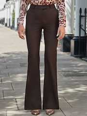 Sosandar Brown Chocolate Flared Trousers - Image 2 of 4