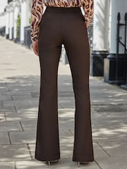 Sosandar Brown Chocolate Flared Trousers - Image 4 of 4