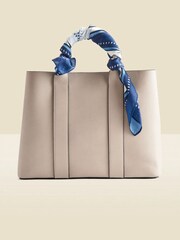 Sosandar Natural Structured Bag With Detachable Scarf - Image 5 of 5
