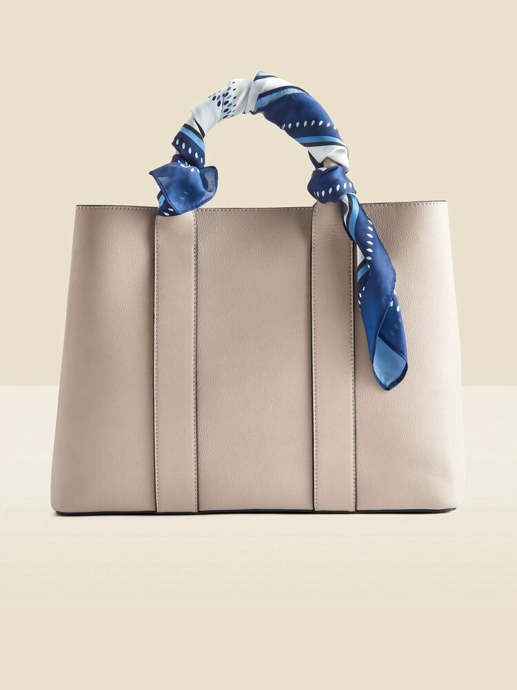 Sosandar Natural Structured Bag With Detachable Scarf - Image 5 of 5 Sosandar Natural Structured Bag With Detachable Scarf - Image 5 of 5