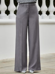 Sosandar Grey Relaxed Fit Wide Leg Trousers - Image 2 of 5