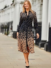 Sosandar Black Geometric Print Shirt Dress - Image 1 of 5