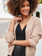 Sosandar Natural Knitted Cardigan - Image 4 of 5