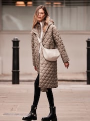 Mint Velvet Green Double Layer Quilted Parka - Image 2 of 4
